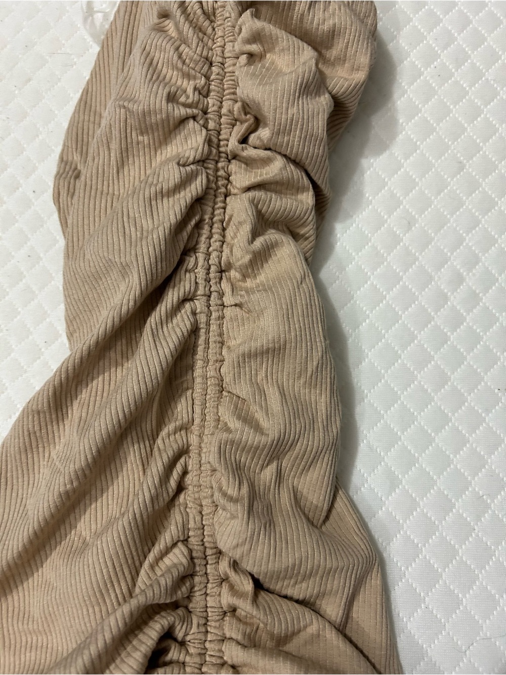 Windsor Beige Ribbed Mini Dress - Picture 2 of 5